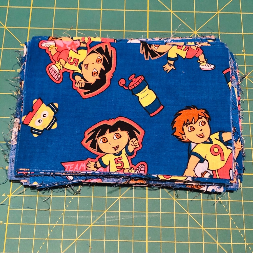 Pre Cut Fabric Squares Cotton Dora & Diego